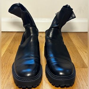 Zara clunky sock boots. Faux leather.